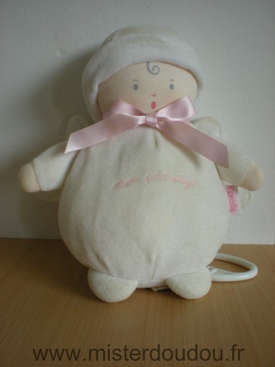 Doudou Poupée Corolle Ange blanc ruban rose mon petit ange Une légère trace discrète sur le bonnet