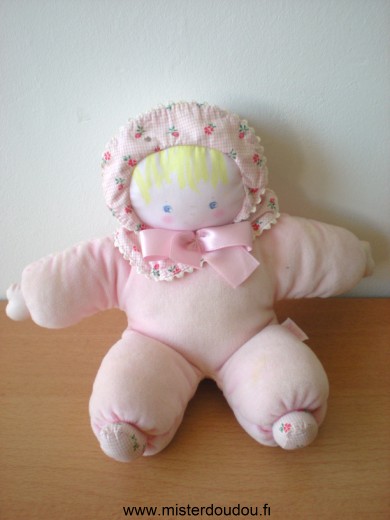 Doudou Poupée Corolle Rose 