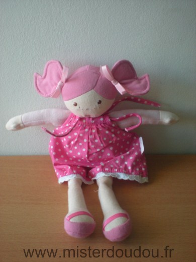 Doudou Poupée Corolle Rose 