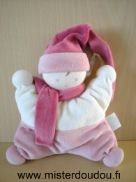 Doudou Poupée Corolle Rose mauve écru 