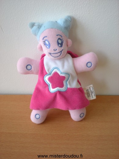 Doudou Poupée Decathlon Rose blanc bleu 