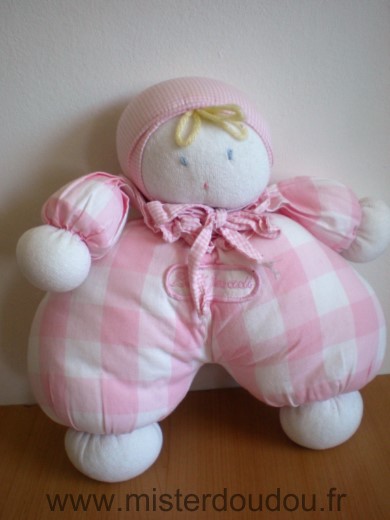 Doudou Poupée Jacadi Rose blanc 