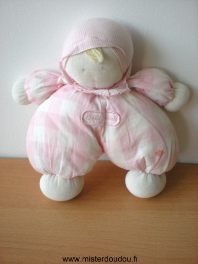 Doudou Poupée Jacadi Rose blanc bebe jacadi Assez bon état général mais une tache sur la jambe