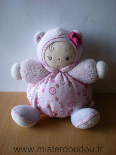 Doudou Poupée Kaloo Rose fleur 