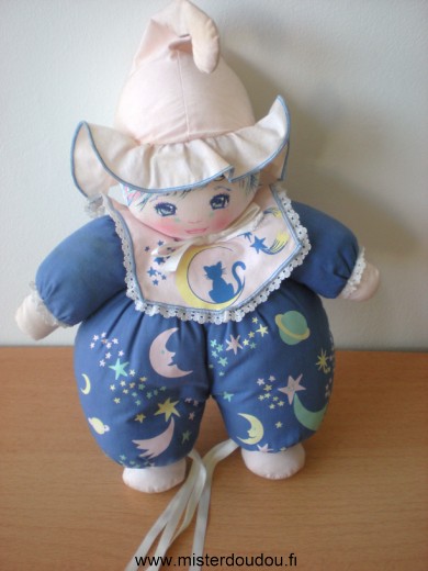 Doudou Poupée Mundia Bleu rose 