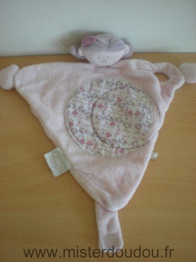 Doudou Poupée Noukie s Fille kenza rose motifs fleurs Avec attache tetine