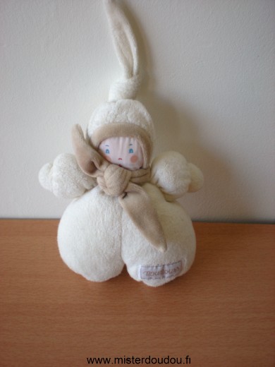 Doudou Poupée Nounours Ecru tissus eponge 