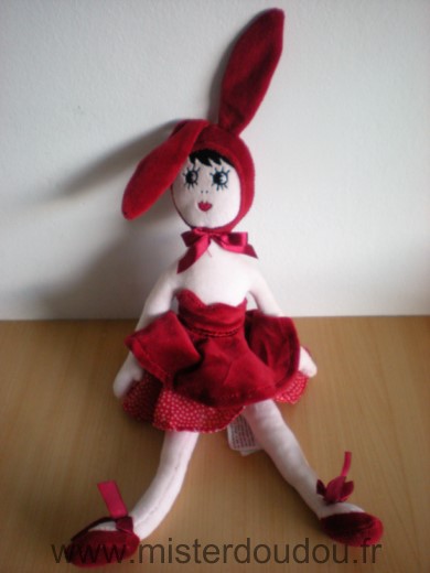 Doudou Poupée Sephora Rouge deguisee lapin 