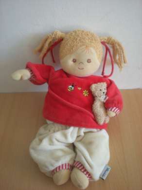 Doudou Poupée Sterntaler Rouge ecru 