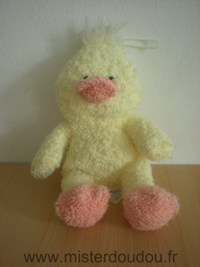 Doudou Poussin Gipsy En coton jaune et orange 