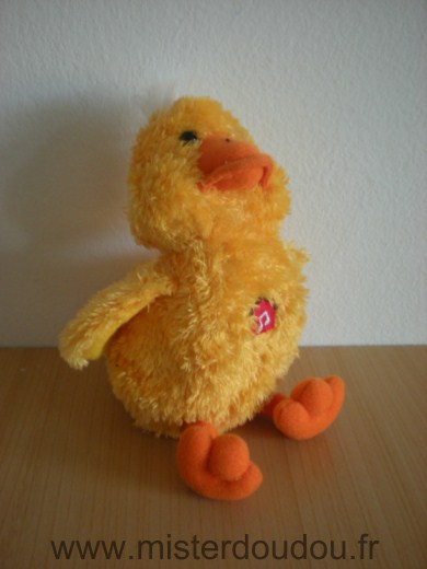 Doudou Poussin Gipsy Jaune orange Sonore quand on appuie sur le ventre