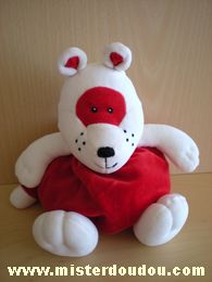 Doudou Raton laveur Elytis Rouge blanc 