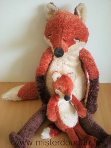 Doudou Renard Ikéa Maman et bebe orange marron ecru 