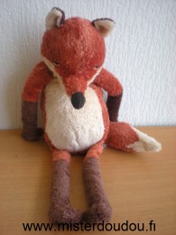 Doudou Renard Ikéa Marron orange ecru 