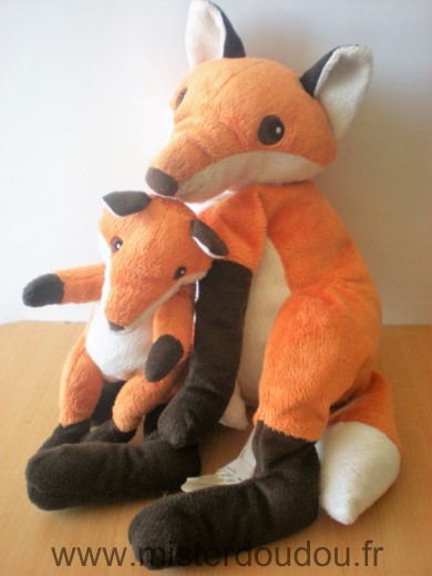 Doudou Renard Ikéa Orange avec bebe 