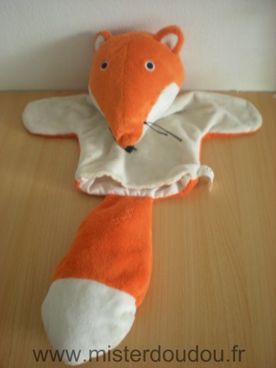 Doudou Renard Nature et découvertes Orange blanc 