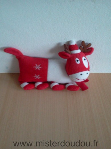 Doudou Renne Lbvyr Rouge blanc 