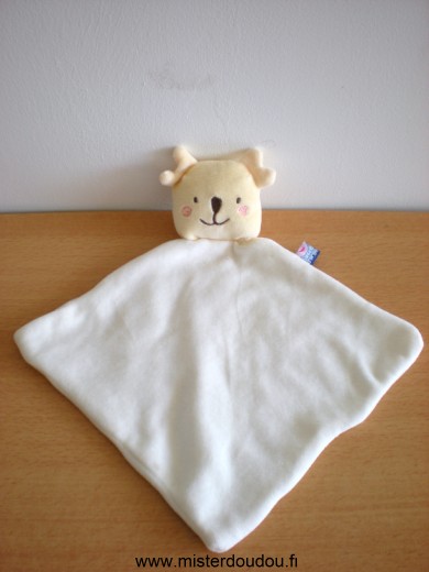 Doudou Renne Sucre d orge Blanc jaune 