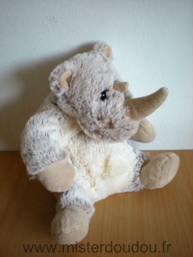 Doudou Rhinocéros Créations dani Marron beige 