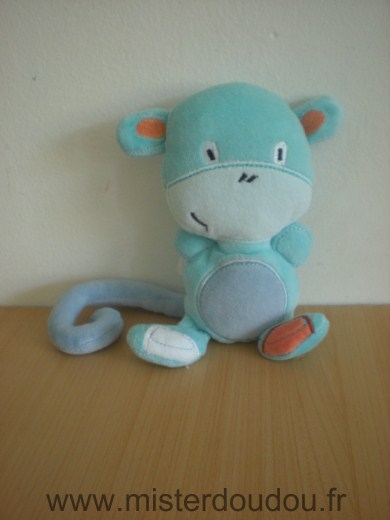 Doudou Singe Auchan Bleu 