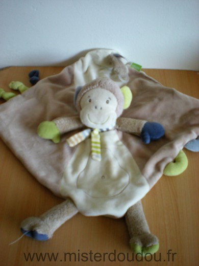 Doudou Singe Baby sun Beige blanc 