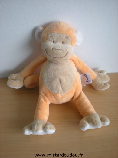 Doudou Singe Bengy Orange beige 