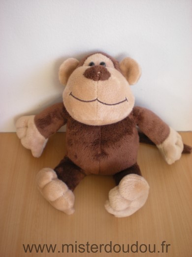 Doudou Singe Courtepaille Marron beige 