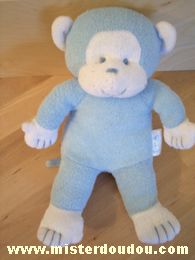 Doudou Singe Klorane Bleu Quelques bouloches sur tissus éponge