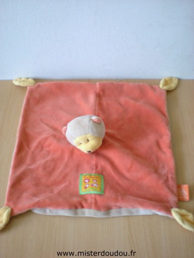 Doudou Singe Moulin roty Les loustics orange dessus beige dessous 