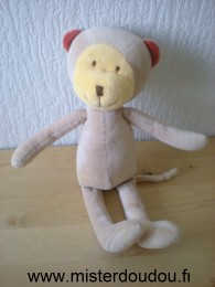 Doudou Singe Moulin roty Marron jaune Pas d'étiquette de marque, moulin roty?