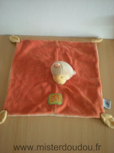 Doudou Singe Moulin roty Orange beige Attention il a un petit accro