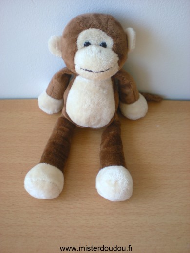 Doudou Singe Total Marron beige 