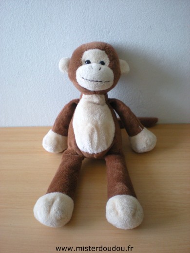 Doudou Singe Total Marron beige 