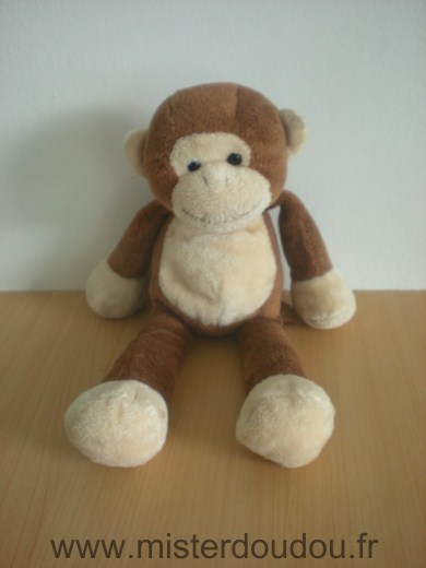 Doudou Singe Total Marron écru 