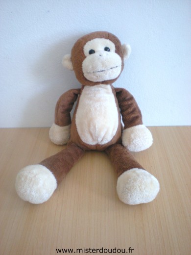 Doudou Singe Total Marron écru 