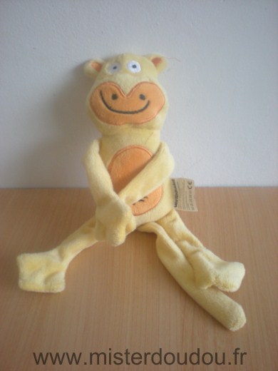 Doudou Singe Vertbaudet Jaune orange 