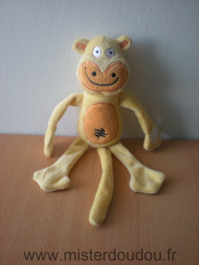 Doudou Singe Vertbaudet Jaune orange 