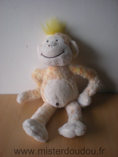 Doudou Singe - marque non connue - Jaune orange Cri du singe quand on appuie sur son ventre