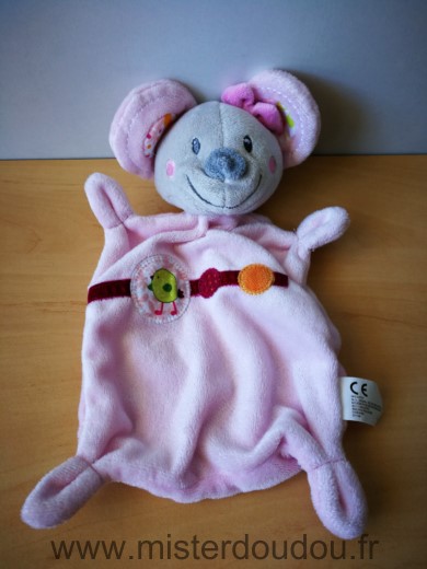 Doudou Soleil Nicotoy Rose gris oiseau 