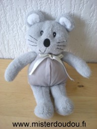 Doudou Souris 0 Tissus éponge gris Tissus un peu bouloché