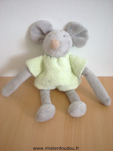 Doudou Souris Ajena Gris vert 