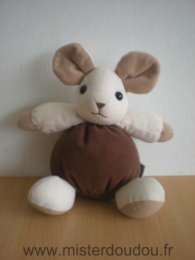 Doudou Souris Ajena Marron beige 