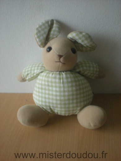 Doudou Souris Ajena Vichy vert 