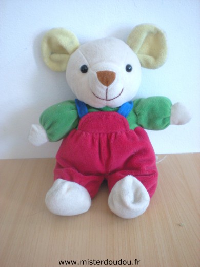 Doudou Souris Animal alley Rouge vert 