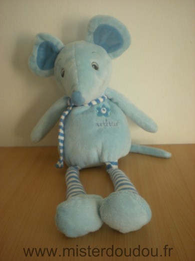 Doudou Souris Arthur et lola Arthur bleu 