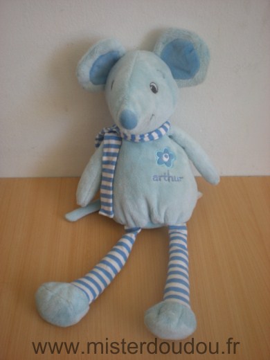 Doudou Souris Arthur et lola Arthur bleu 