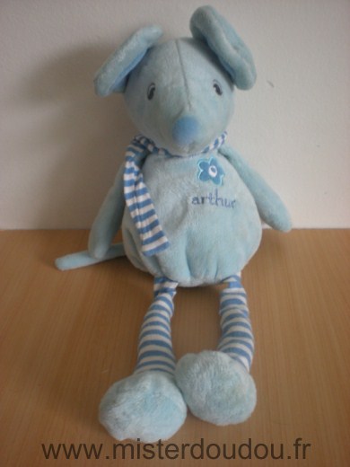 Doudou Souris Arthur et lola Arthur bleu 