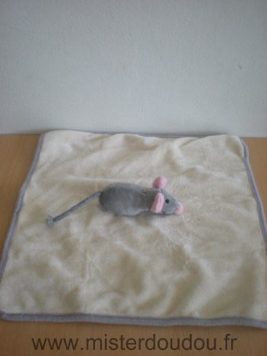 Doudou Souris Arthur et lola Jaune gris 