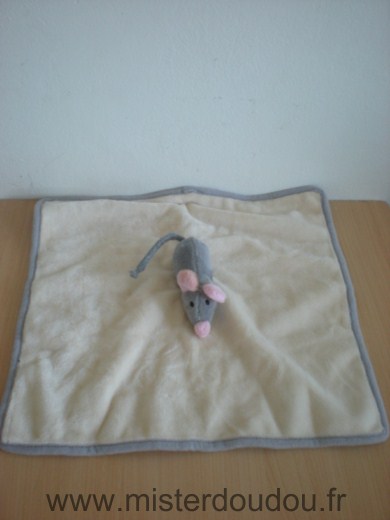 Doudou Souris Arthur et lola Jaune gris 