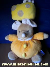 Doudou Souris Baby sun Jaune orange Musical